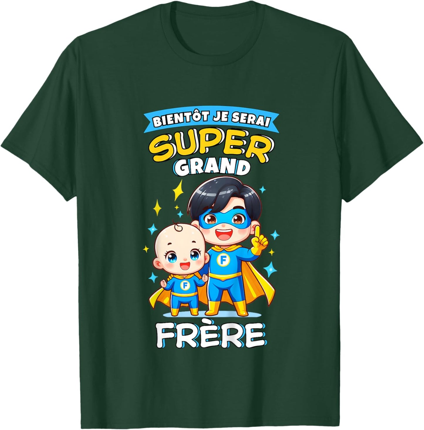 Child Future Big Brother Announcement Pregnancy Big Brother Super Hero , Blue, 2 T-Shirt - T-Shirt | Forest