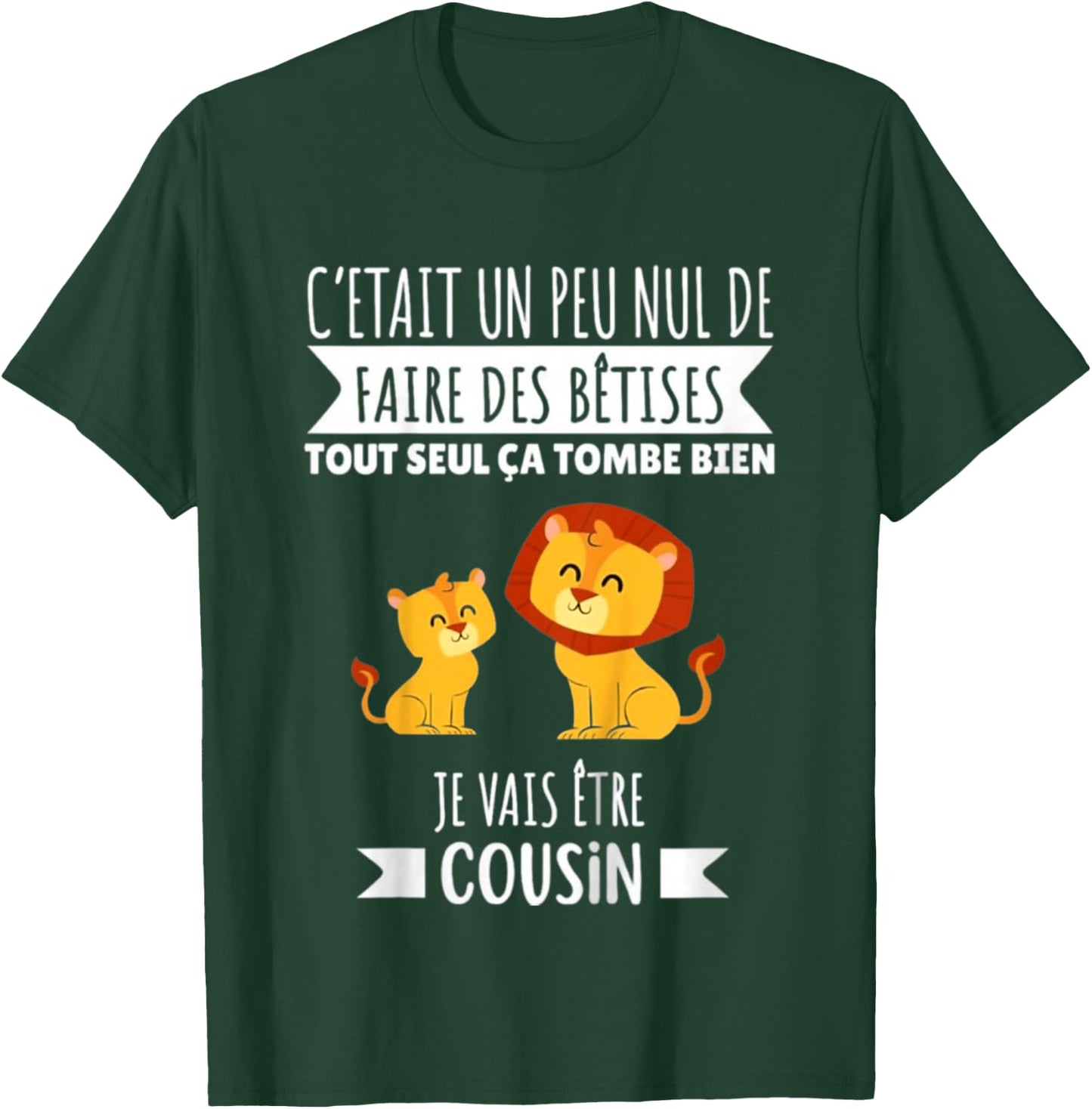 Child Future Cousin Announcement Pregnancy Lion 2025 , Black, 2 T-Shirt - T-Shirt | Forest