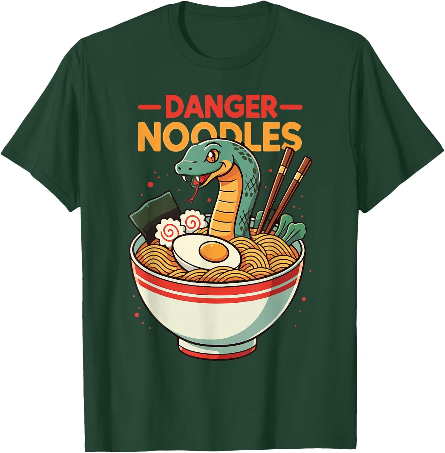 Danger Noodles Snake Ramen Funny Reptile Lover T-Shirt - T-Shirt | Forest