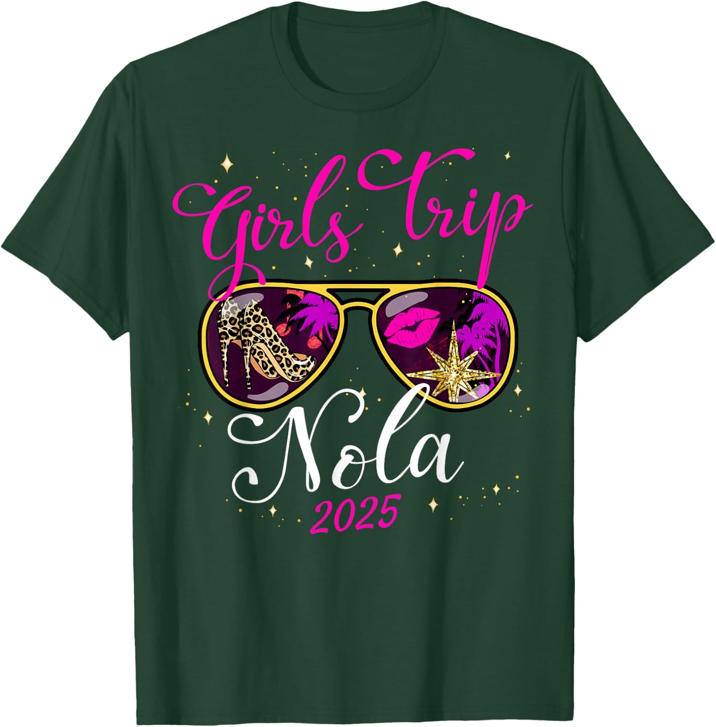 Girls Trip Nola 2025 Shirts Weekend Birthday Squad T-Shirt - T-Shirt | Forest