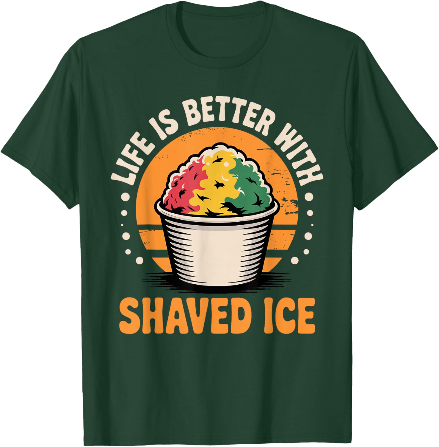 Funny Shaved Ice Art Women Kids Snow Cone Shaved Ice T-Shirt - T-Shirt | Forest