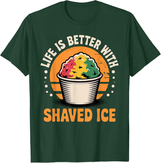 Funny Shaved Ice Art Women Kids Snow Cone Shaved Ice T-Shirt - T-Shirt | Forest