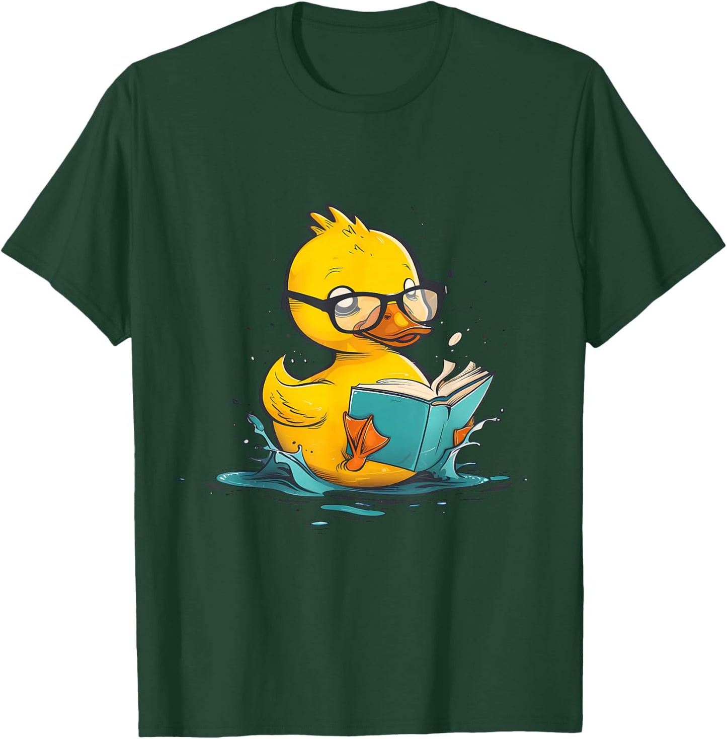Rubber Duck Reading Book Reader Books Rubber Duckie T-Shirt - T-Shirt | Forest