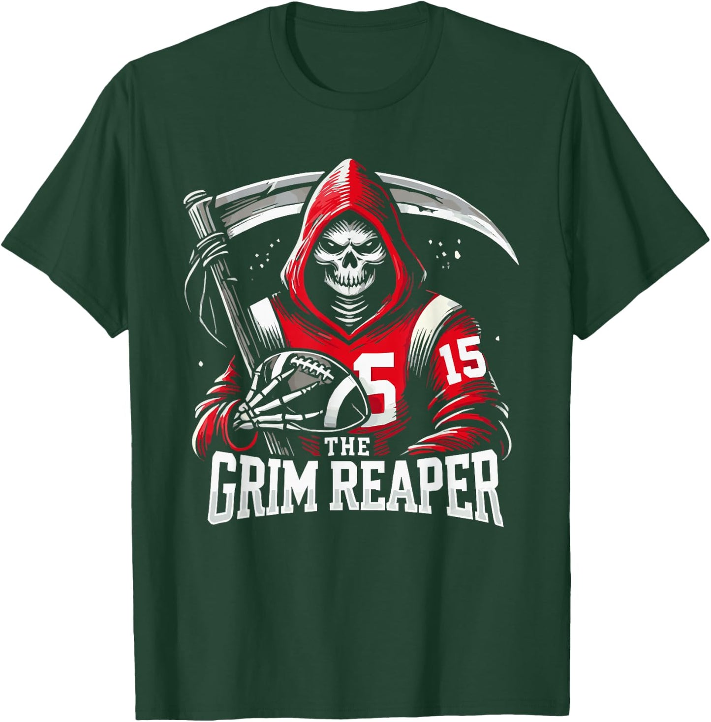 The Grim Reaper Football Player 15 T-Shirt - T-Shirt | Forest