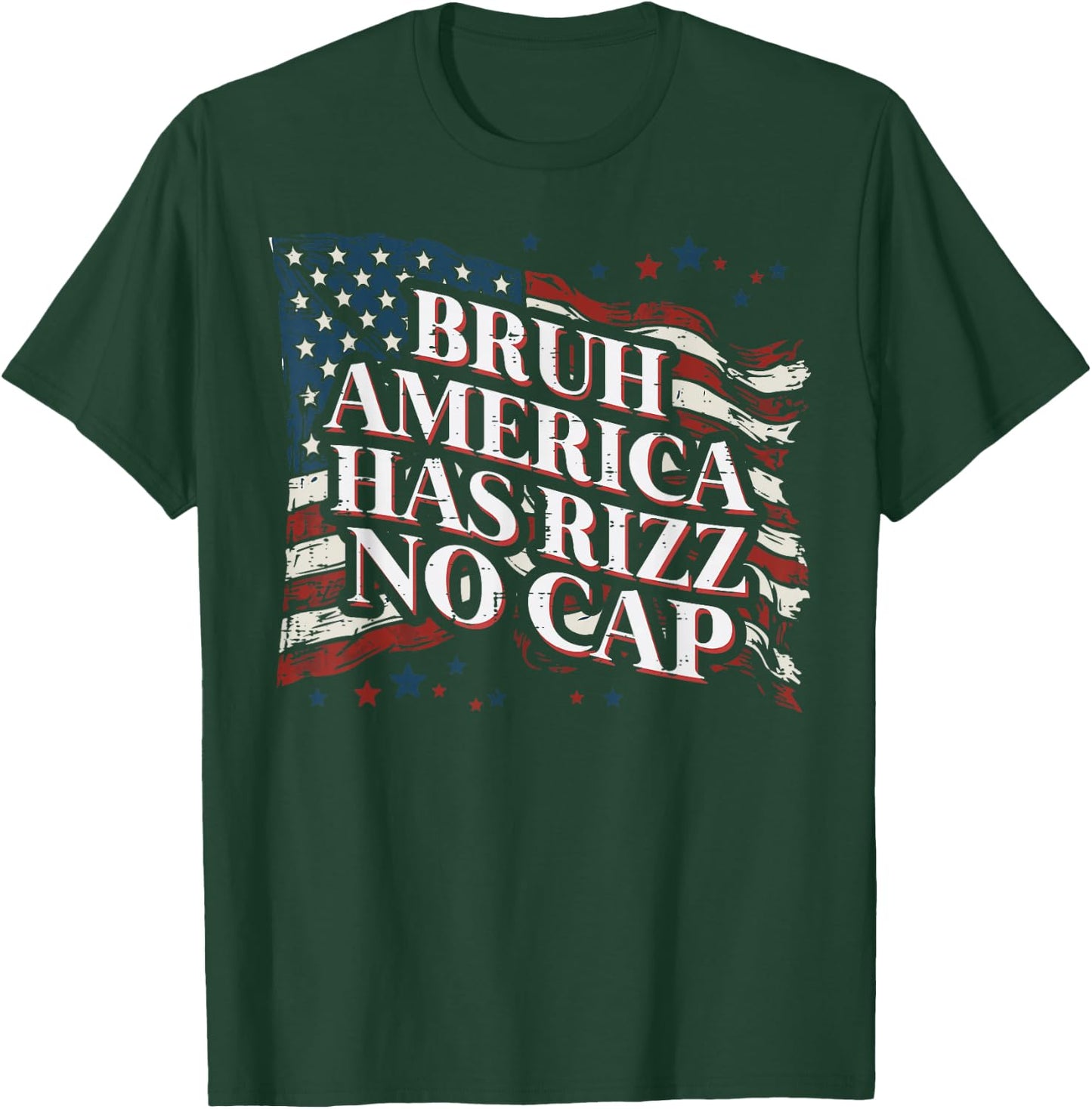 Bruh America Has Rizz No Cap 4th of July Meme Men Women Kids T-Shirt - T-Shirt | Forest