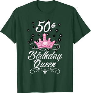 50th Birthday Queen Fifty Years Old Birthday Gift T-Shirt - T-Shirt | Forest