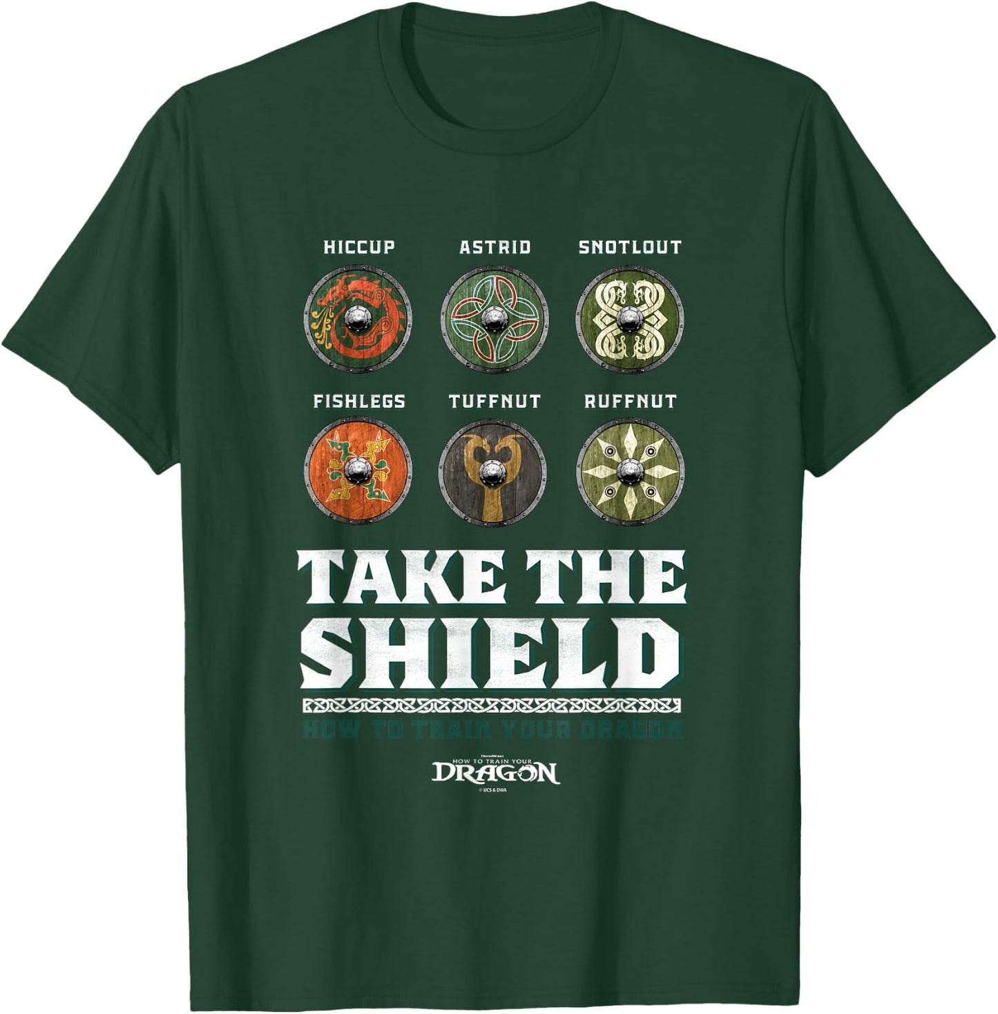 DreamWorks Dragons Take The Shield T-Shirt - T-Shirt | Forest