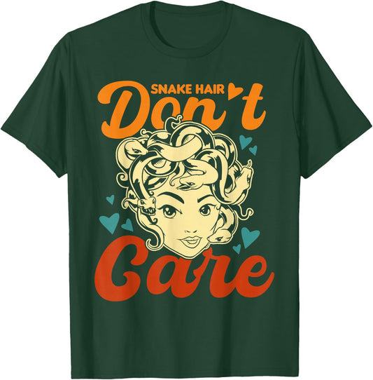 Greek Mythology Snake Hair Don't Care Medusa Female T-Shirt - T-Shirt | Forest
