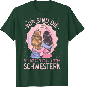 Schlager Feiern Lästern Schlageroutfit Party , black, s T-Shirt - T-Shirt | Forest