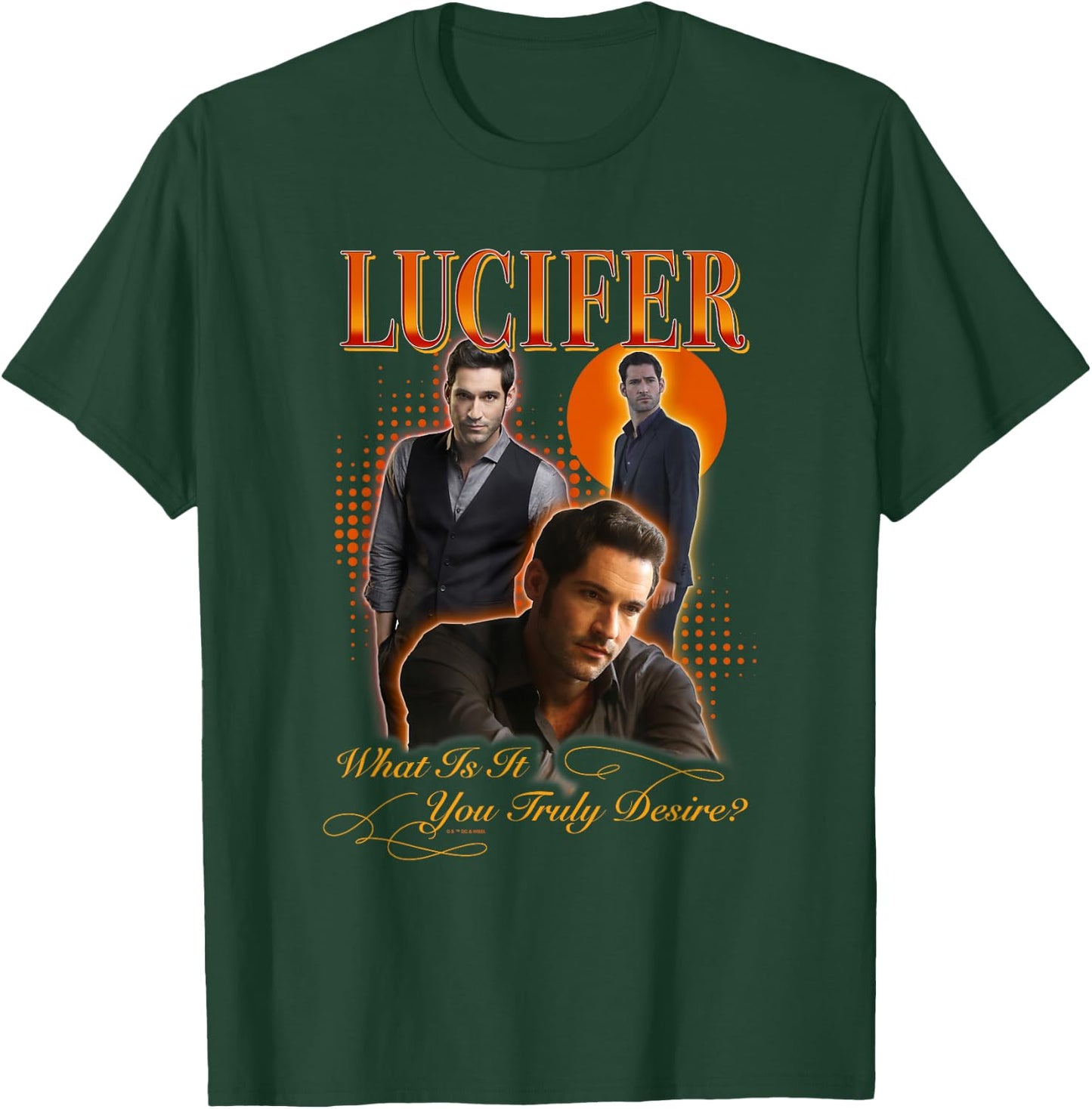 Lucifer Morningstar What You Truly Desire Portrait Collage T-Shirt - T-Shirt | Forest