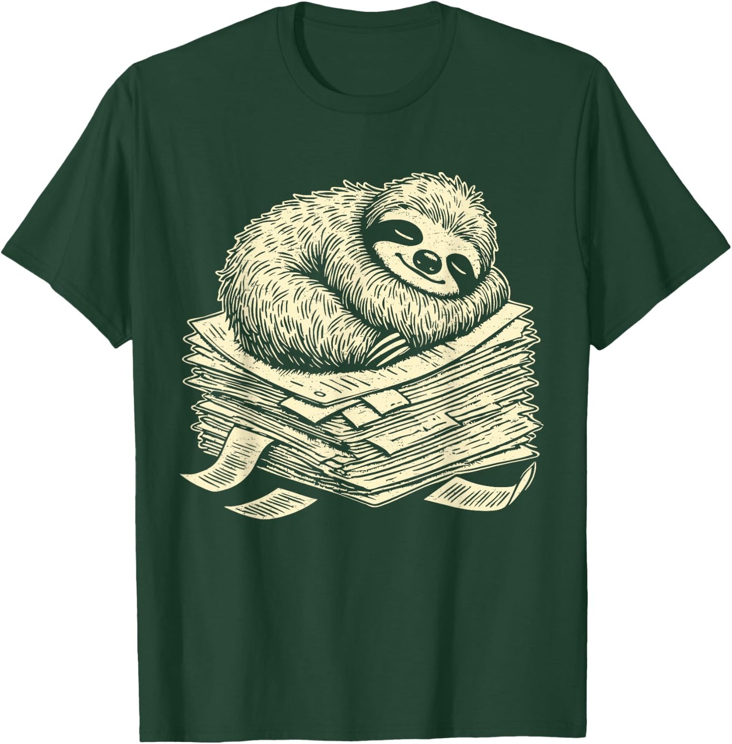 Papier humoristique paresseux pour enseignant, étudiant, amoureux des paresseux T-Shirt - T-Shirt | Forest