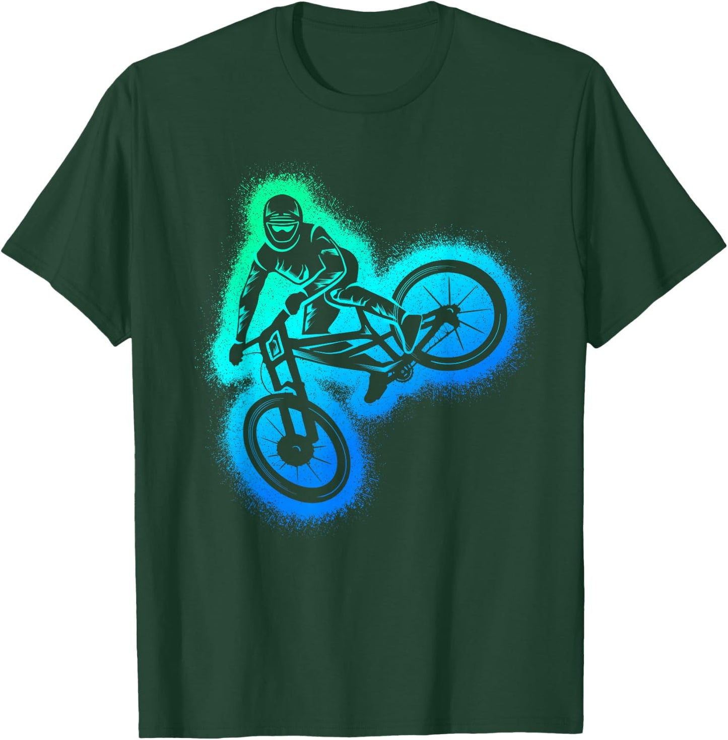 MTB Mountain Bike Downhill Kinder Herren Jungen Mountainbike T-Shirt - T-Shirt | Forest