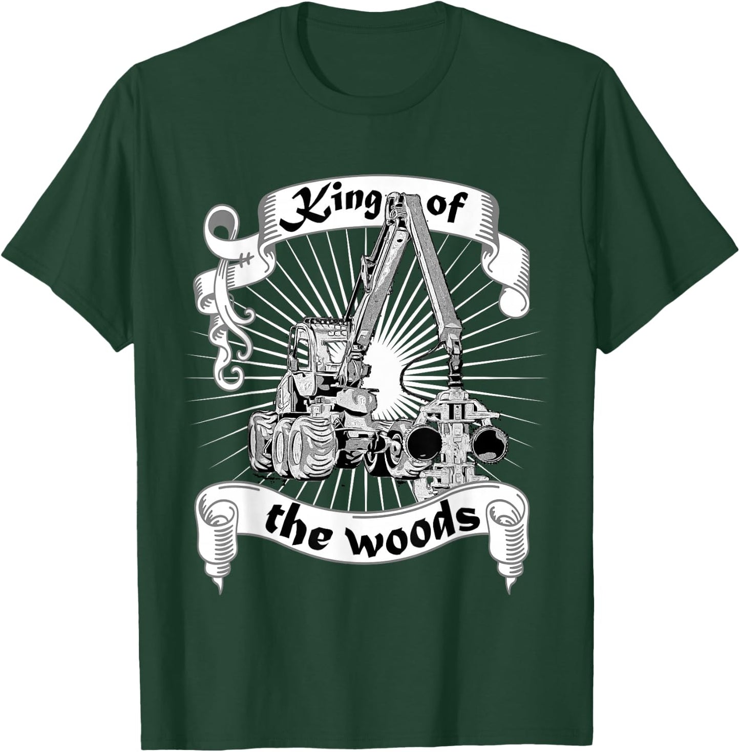 King of the Woods Förster Holzfäller Waldarbeiter Harvester , black T-Shirt - T-Shirt | Forest