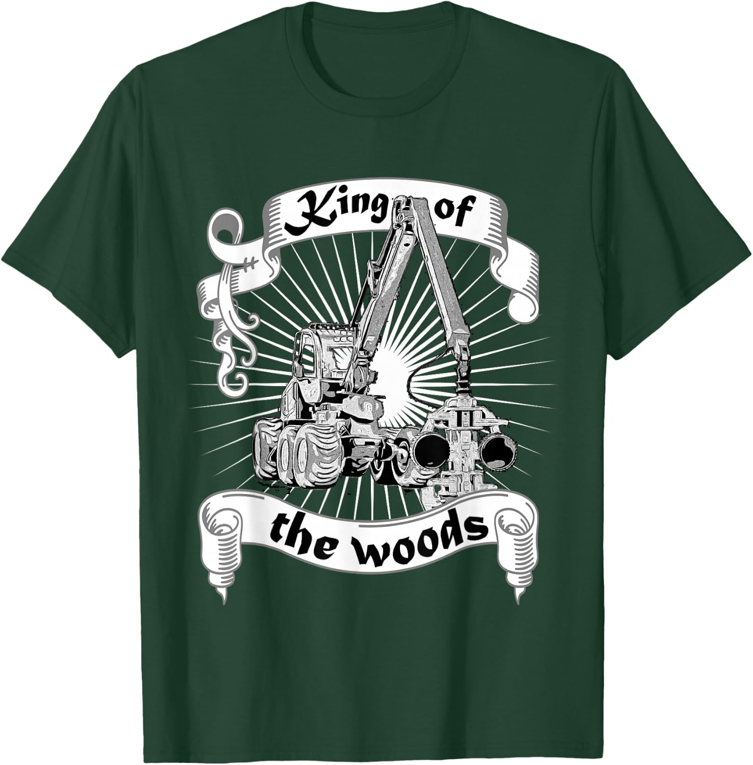 King of the Woods Förster Holzfäller Waldarbeiter Harvester , black T-Shirt - T-Shirt | Forest