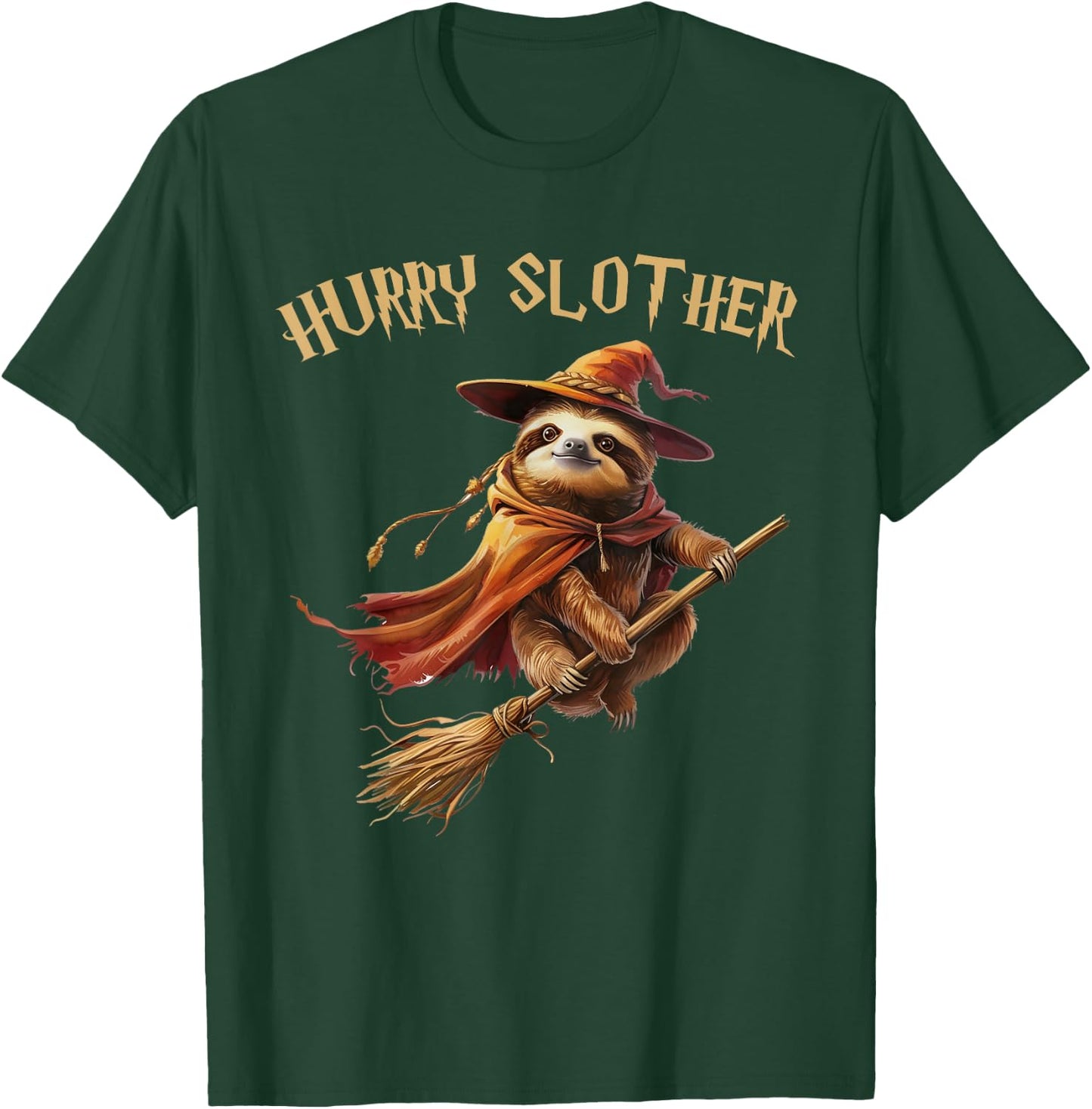Hurry Slother Parody Sloth Witch Sorcerer and Wizard T-Shirt - T-Shirt | Forest