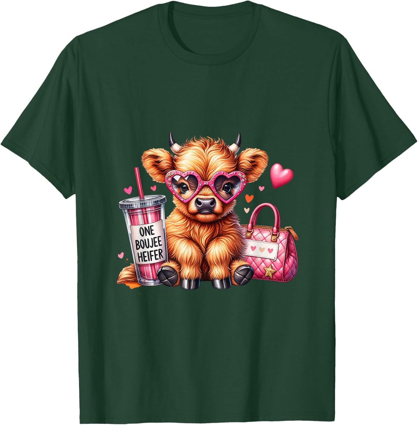 One Boujee Heifer Highland Cow T-Shirt - T-Shirt | Forest