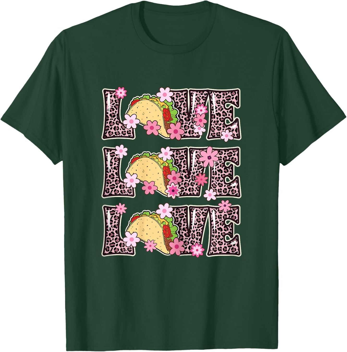 Love Tacos Women Taco Tuesday Outfit Kids Cute Taco Lover T-Shirt - T-Shirt | Forest