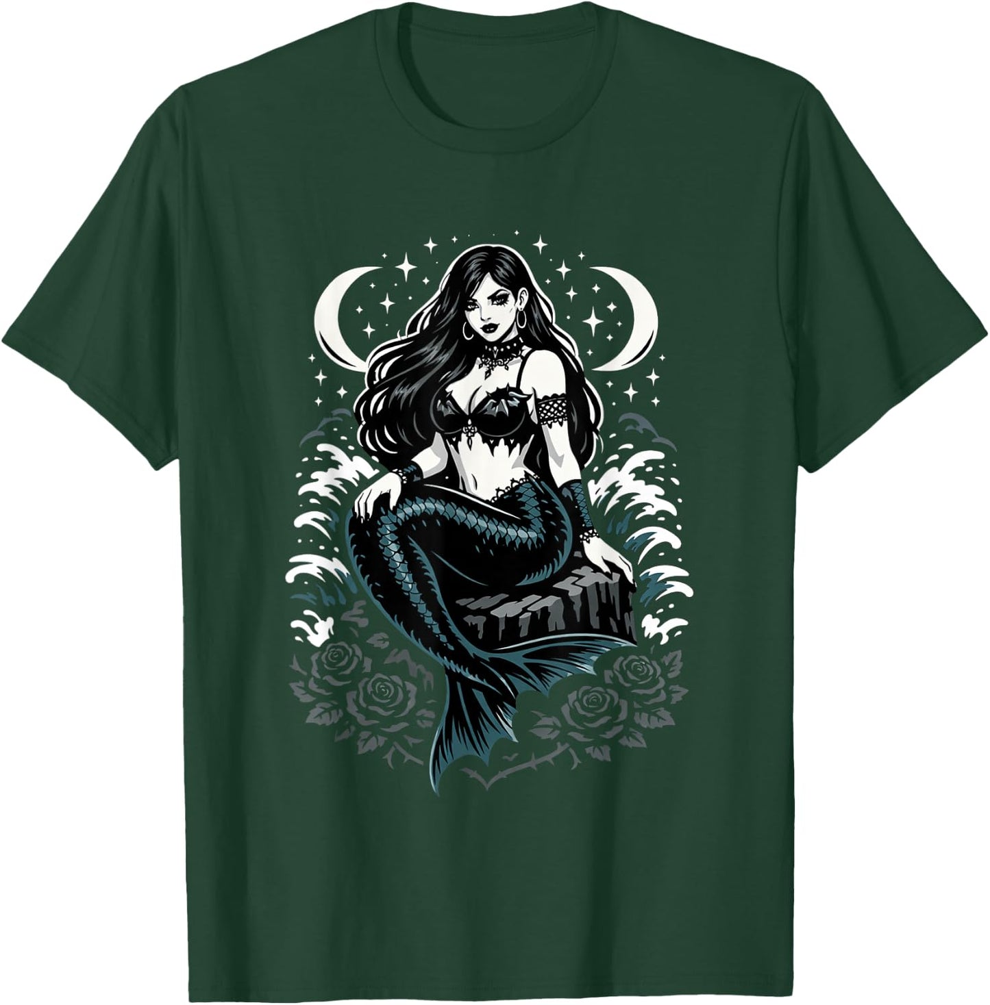 Goth Girls Emo Girl Gothic Goth Mermaid T-Shirt - T-Shirt | Forest