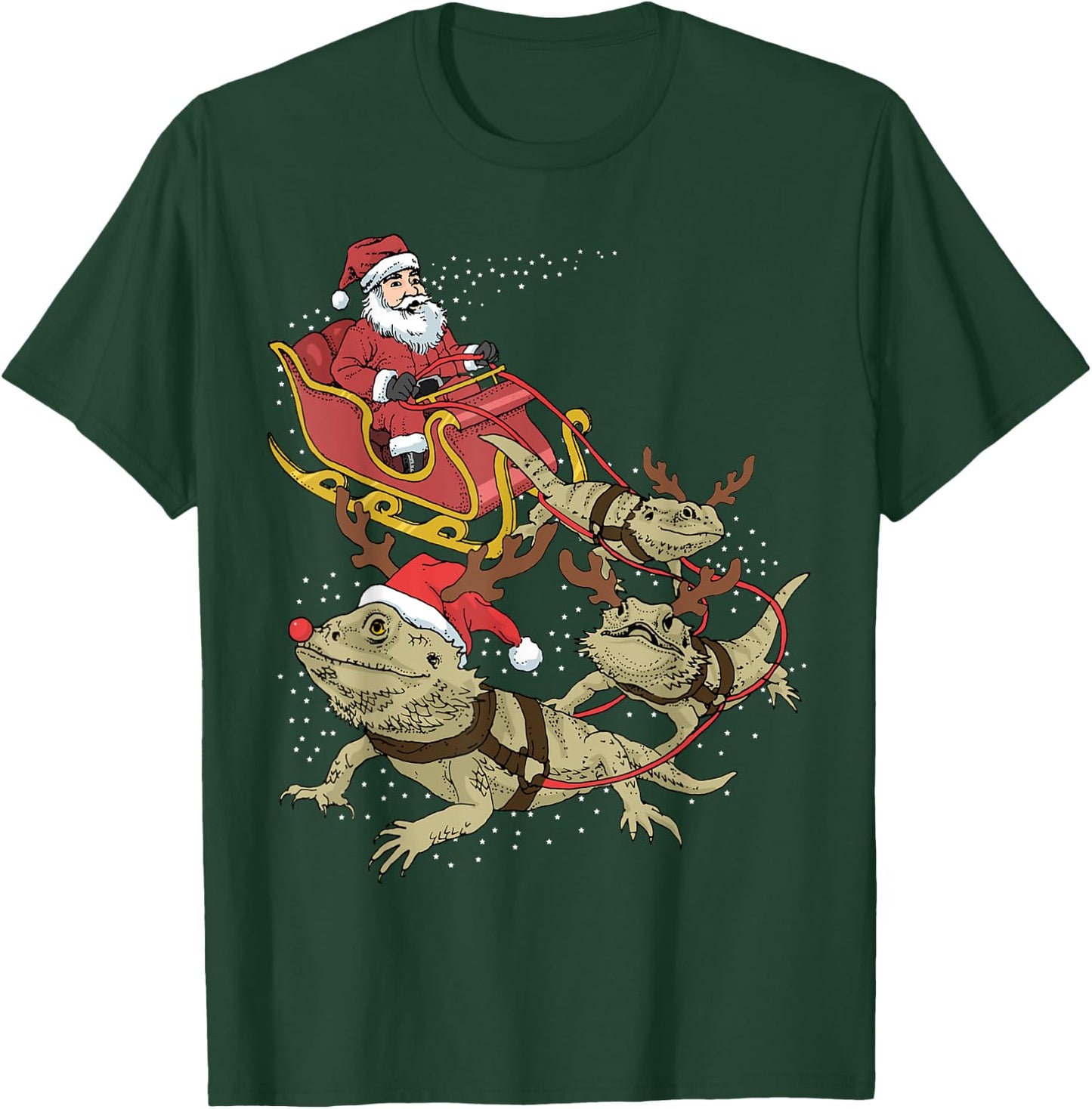 Bearded Dragon Christmas T-Shirt - T-Shirt | Forest