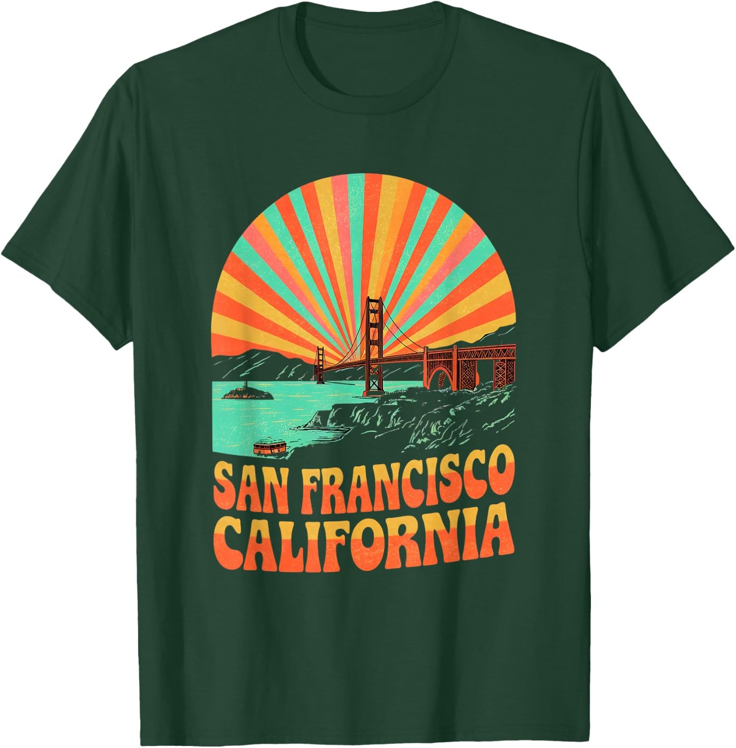 Retro San Francisco California California Sunset Souvenir T-Shirt - T-Shirt | Forest
