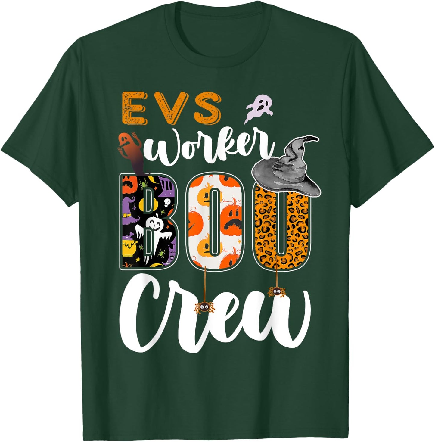 EVS Worker Boo Crew Halloween Environmental Services Match T-Shirt - T-Shirt | Forest