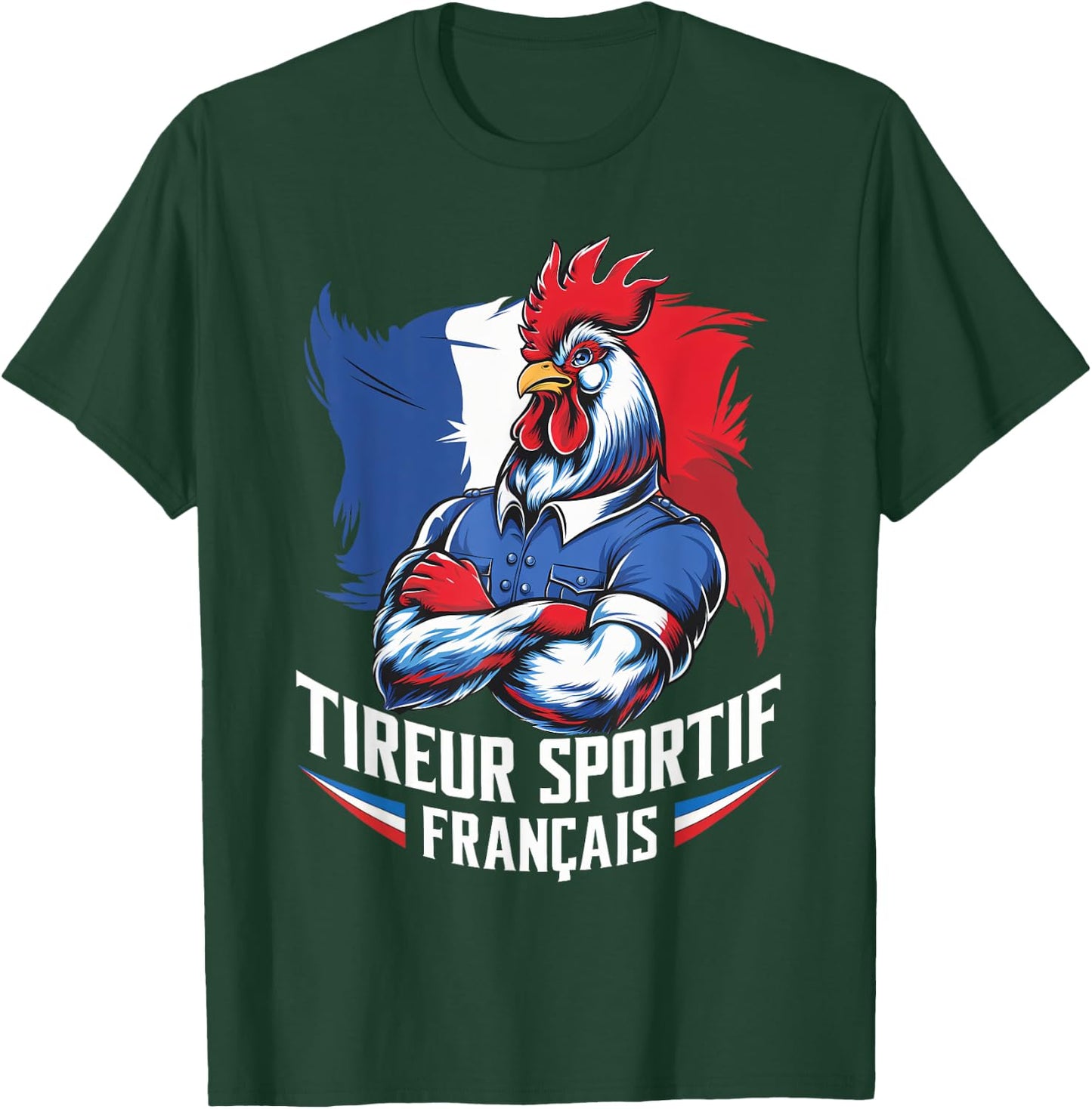 French Sporty Shooter, Shooting Stand Humor Airsoft Pride , Black, S T-Shirt - T-Shirt | Forest