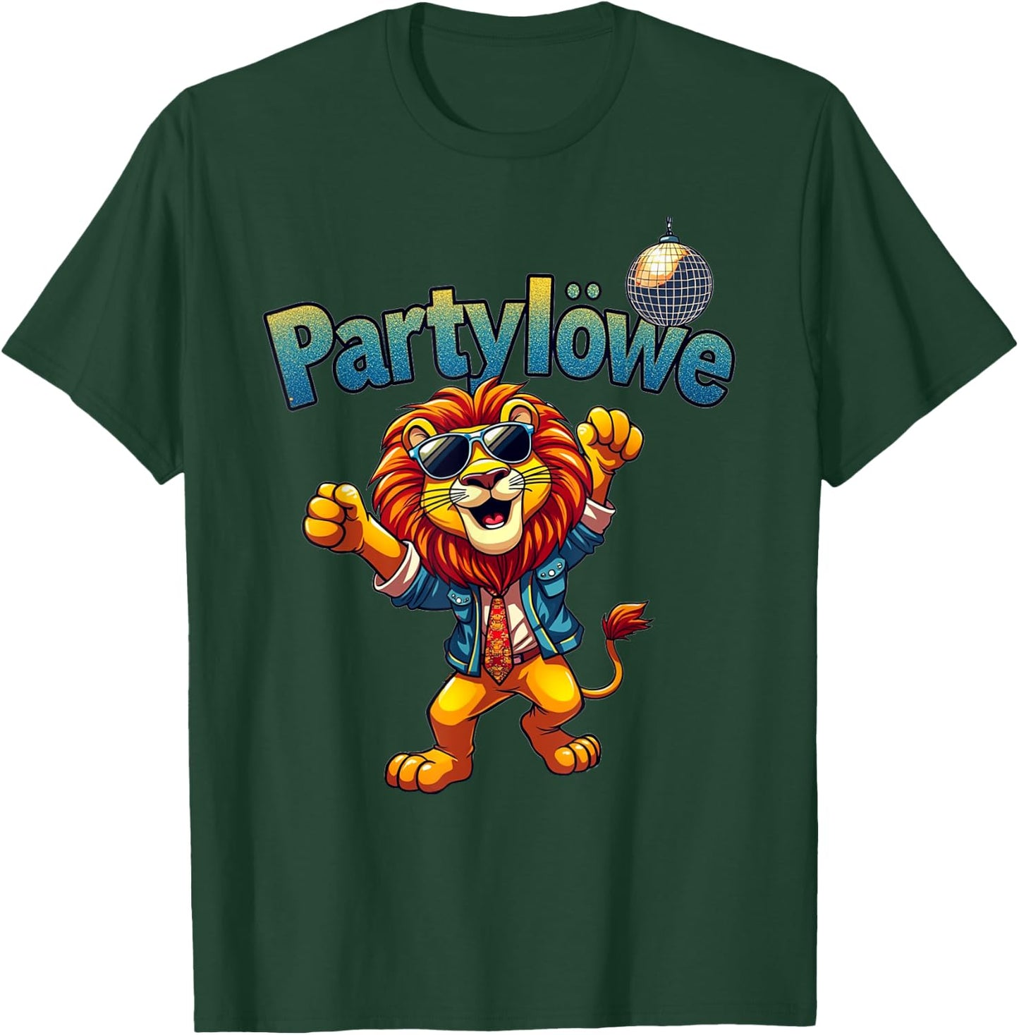 Party Lion Funny Gift for Party with Party Lion , black T-Shirt - T-Shirt | Forest
