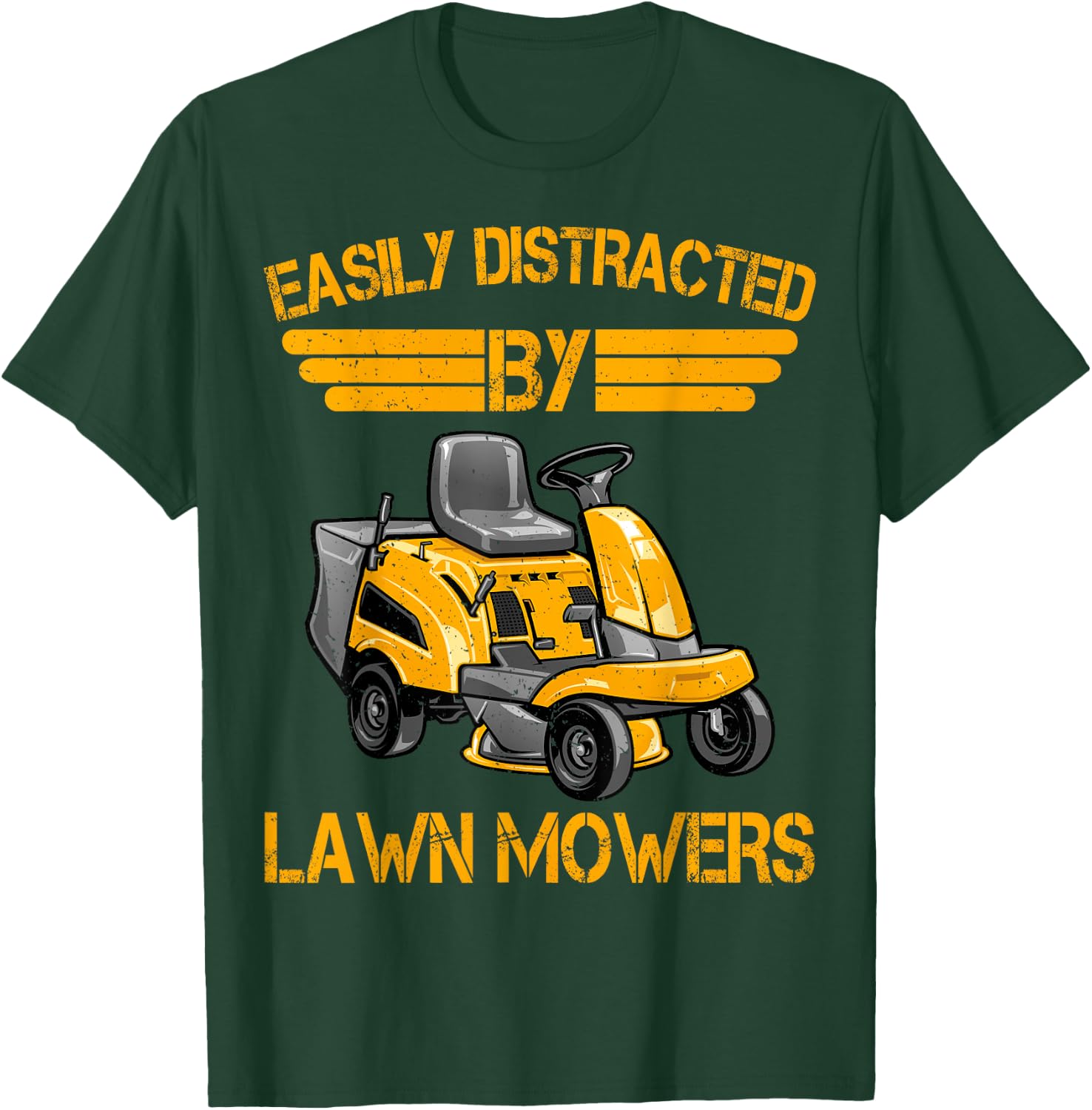 Easily Distracted By Lawn Mowers Lawnmowing Lovers Boys Kids T-Shirt - T-Shirt | Forest