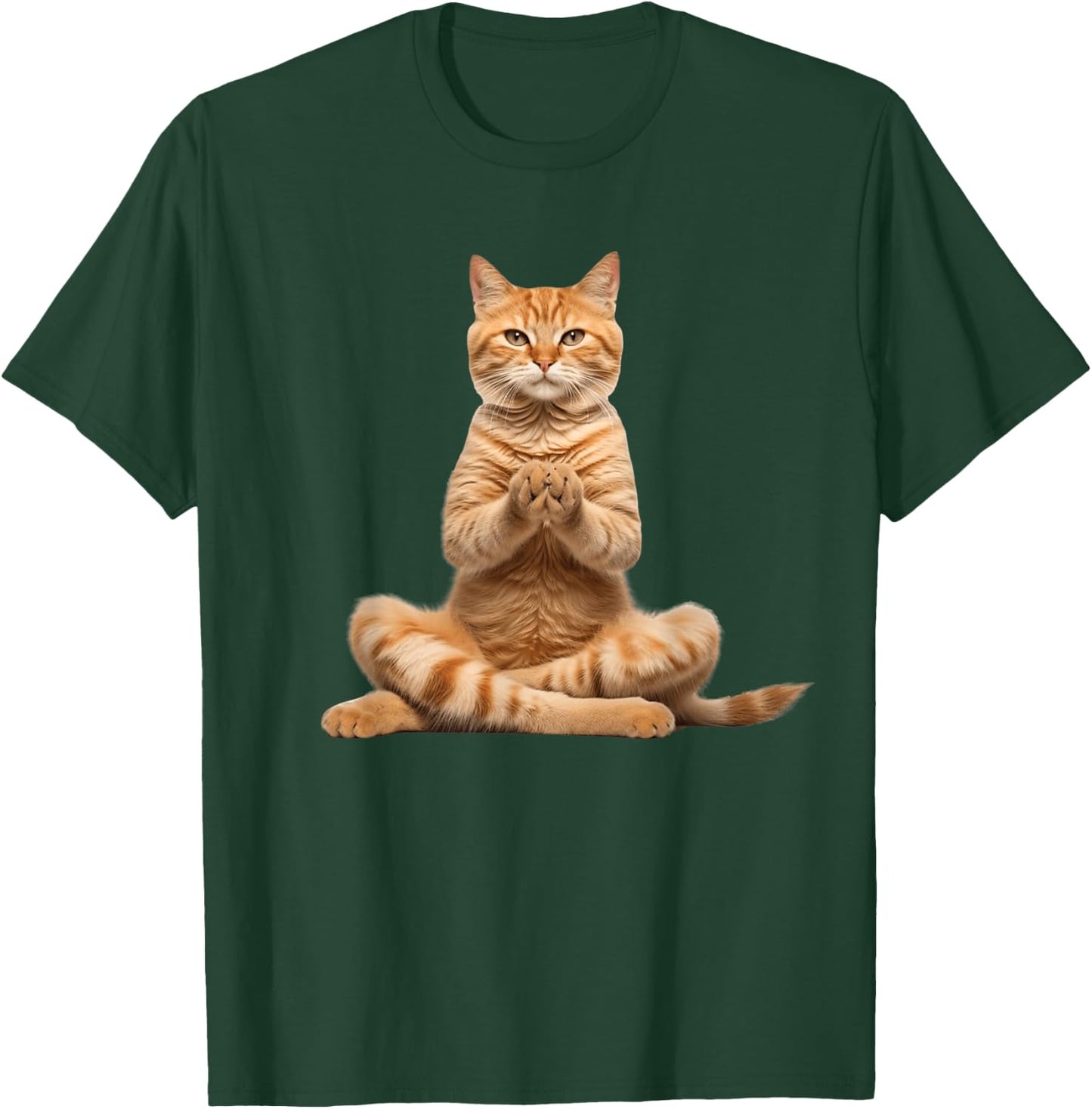 Funny Cat Doing Yoga for Lover Cats Kitty Kitten Owner T-Shirt - T-Shirt | Forest