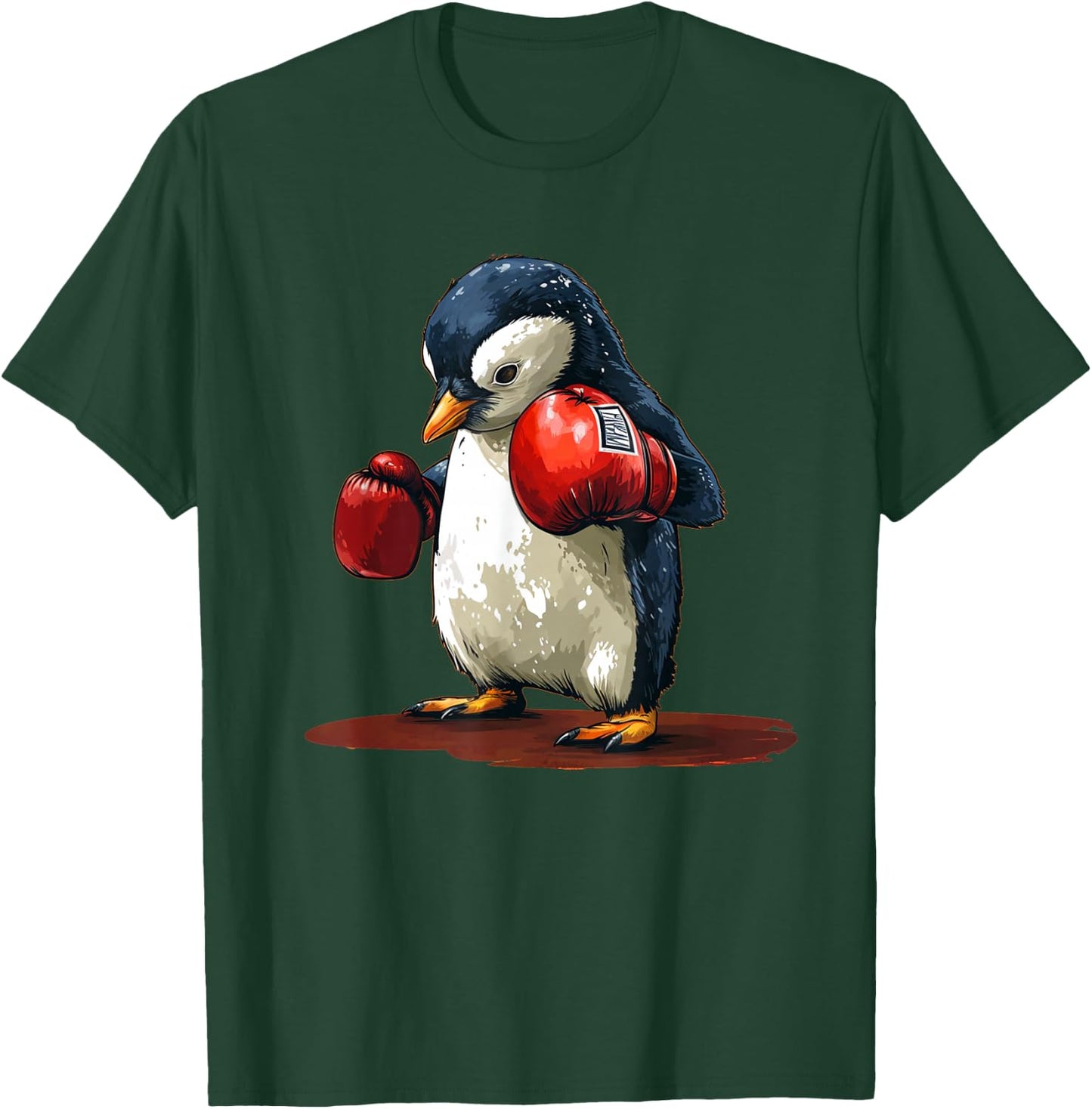 Cute Baby Penguin Loves Sports and Boxing with Gloves T-Shirt - T-Shirt | Forest
