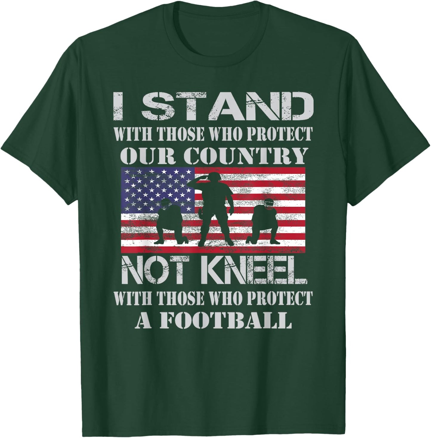 I Stand for the Flag Shirt to Support Military and Police T-Shirt - T-Shirt | Forest