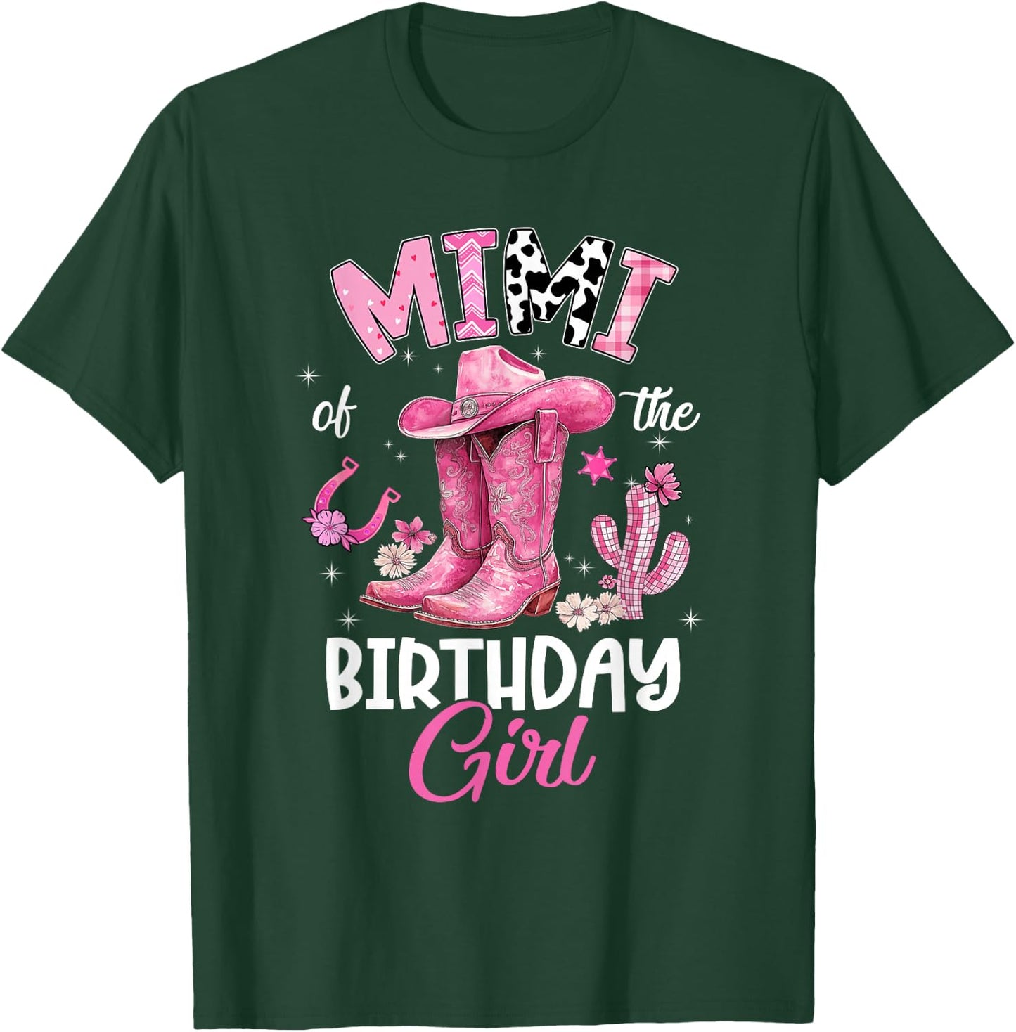 Mimi of The Birthday Girl Pink Cowgirl Western Cow Girl T-Shirt - T-Shirt | Forest