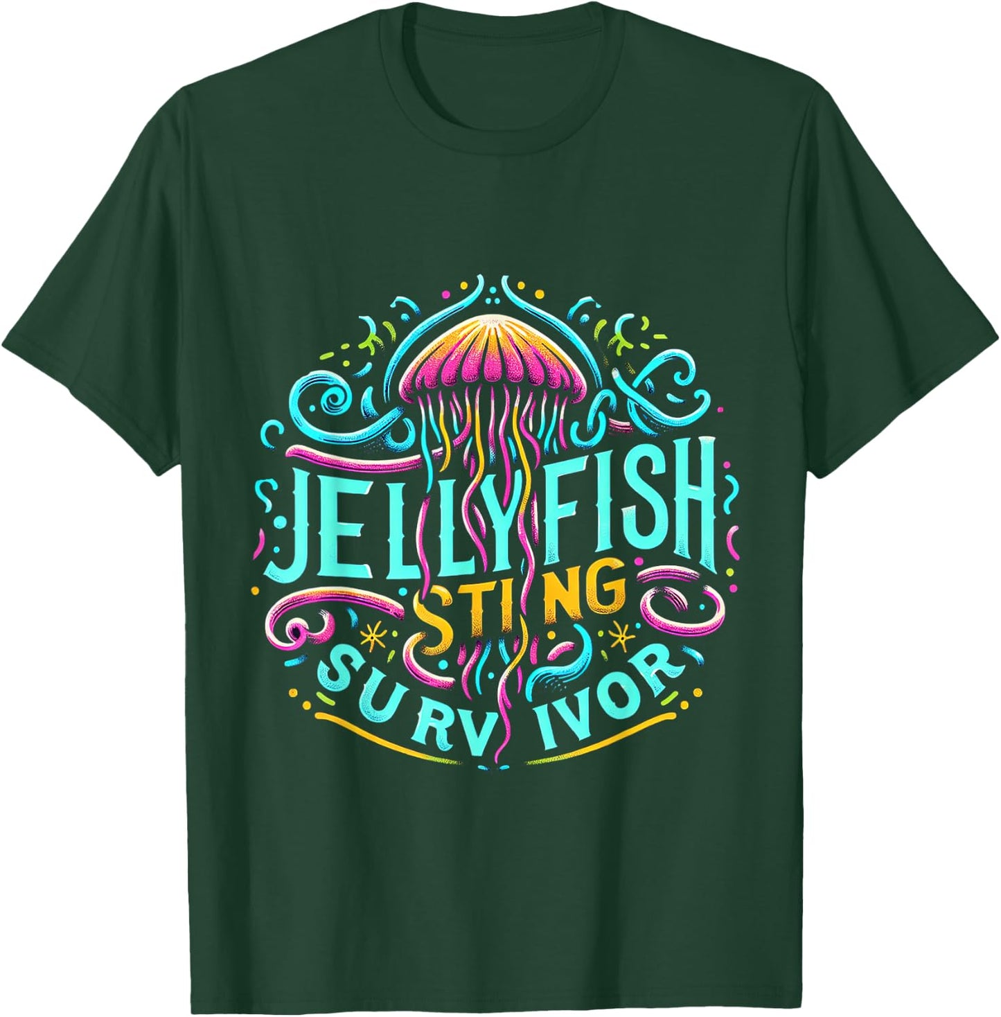 Jellyfish Sting Survivor T-Shirt - T-Shirt | Forest
