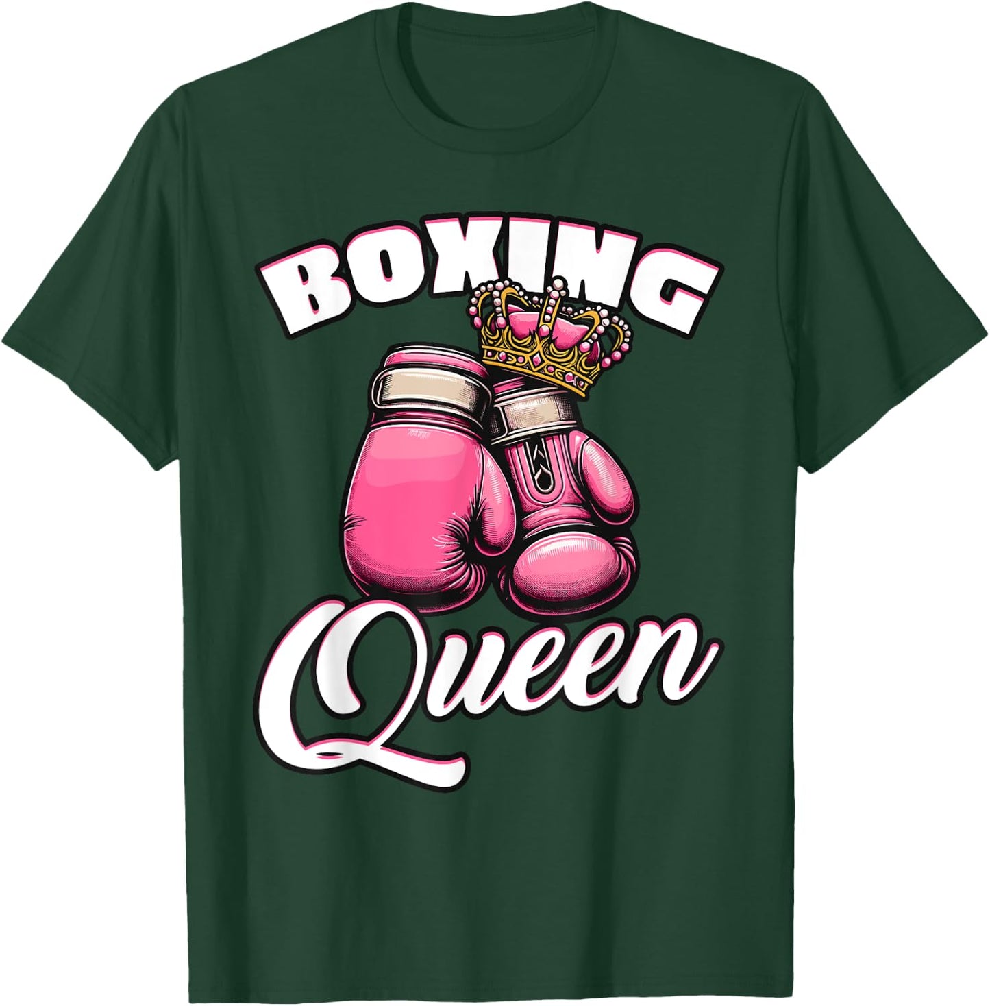Pink Gloves Crown Boxing Lover T-Shirt - T-Shirt | Forest