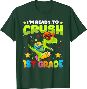 I'm Ready To Crush 1st Grade Dinosaurs Back To School Kids T-Shirt - T-Shirt | Forest