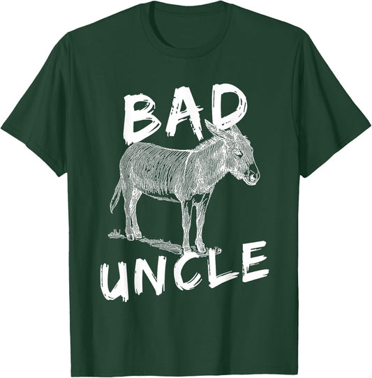 Bad Ass Uncle Donkey Graphic Design Hand Drawn Donkey Art T-Shirt - T-Shirt | Forest