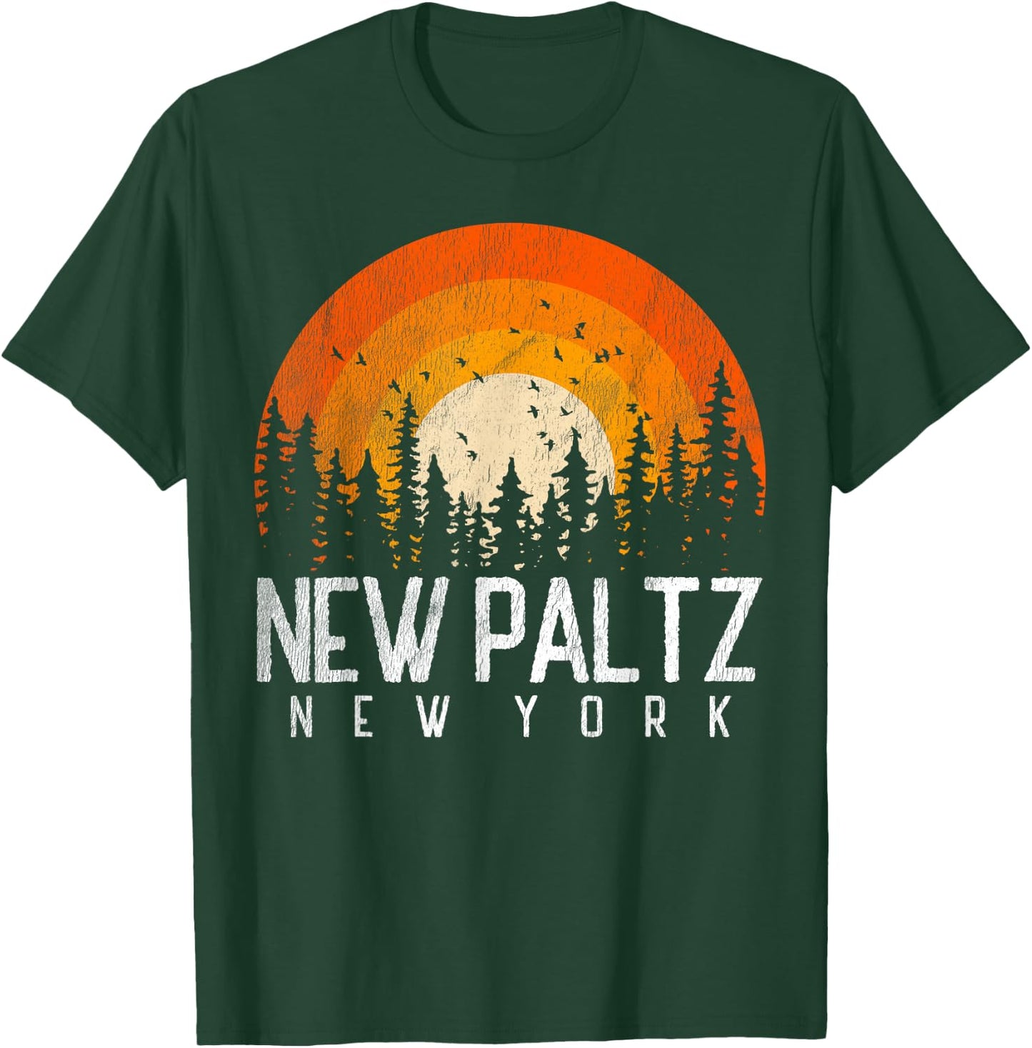 New Paltz New York NY Shirt Retro Vintage 70s 80s 90s Gift T-Shirt - T-Shirt | Forest
