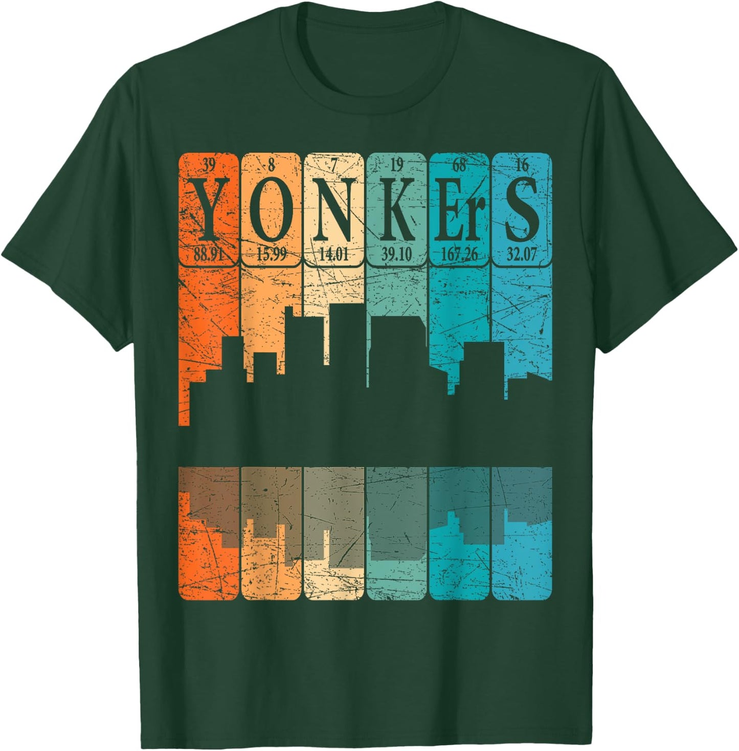 Yonkers Periodic Table Elements Yonkers New York Retro T-Shirt - T-Shirt | Forest