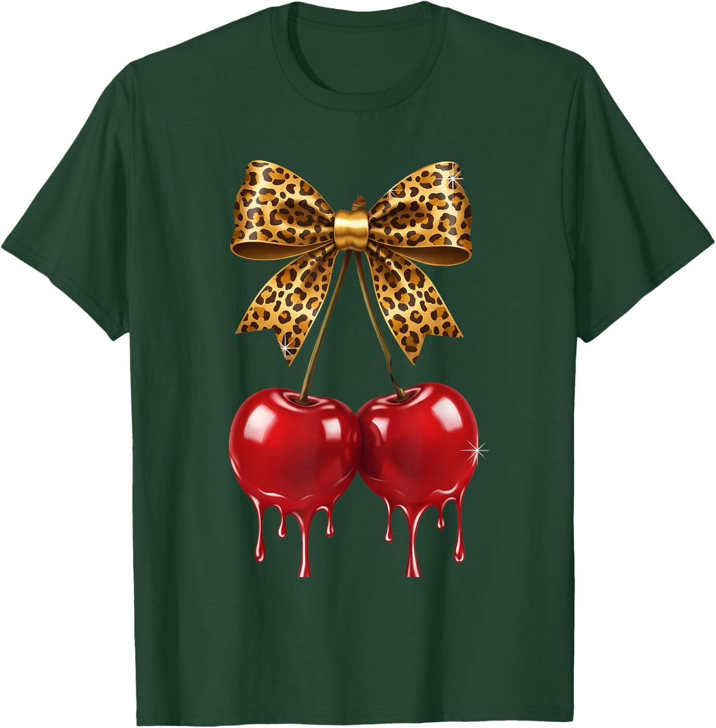 Cherry Bow Coquette Red Cherries Fruits T-Shirt - T-Shirt | Forest