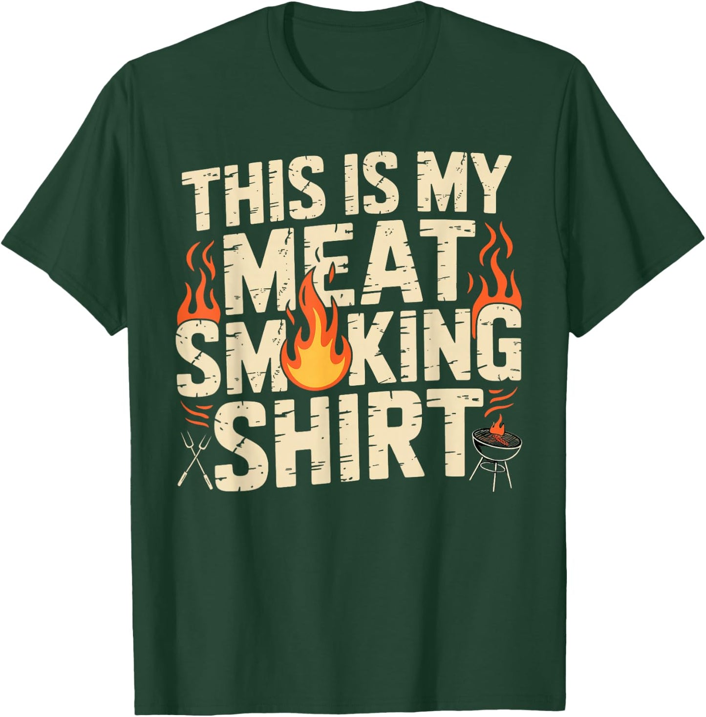 This is My Meat Smoking Shirt Funny Grilling Pitmaster BBQ T-Shirt - T-Shirt | Forest