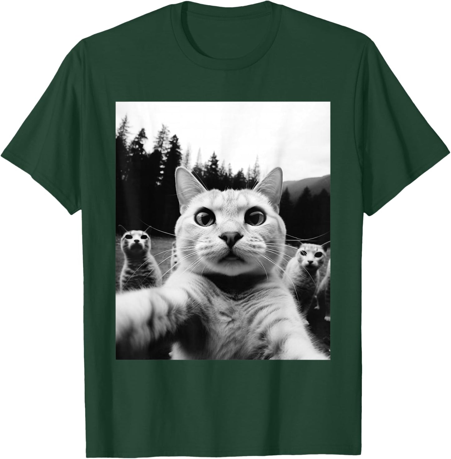 Cat Funny Cat Selfie Cat Owner Shirt Fun , black T-Shirt - T-Shirt | Forest