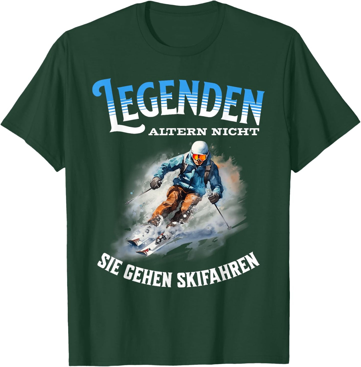 Legends Don't Age They Go Skiing , black T-Shirt - T-Shirt | Forest