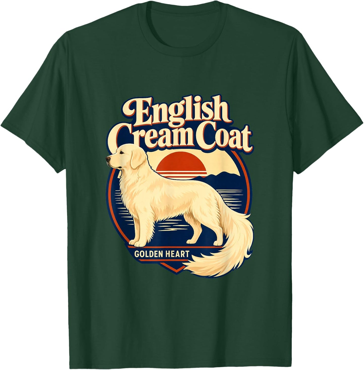 English Cream Golden Retriever, Golden Heart T-Shirt - T-Shirt | Forest