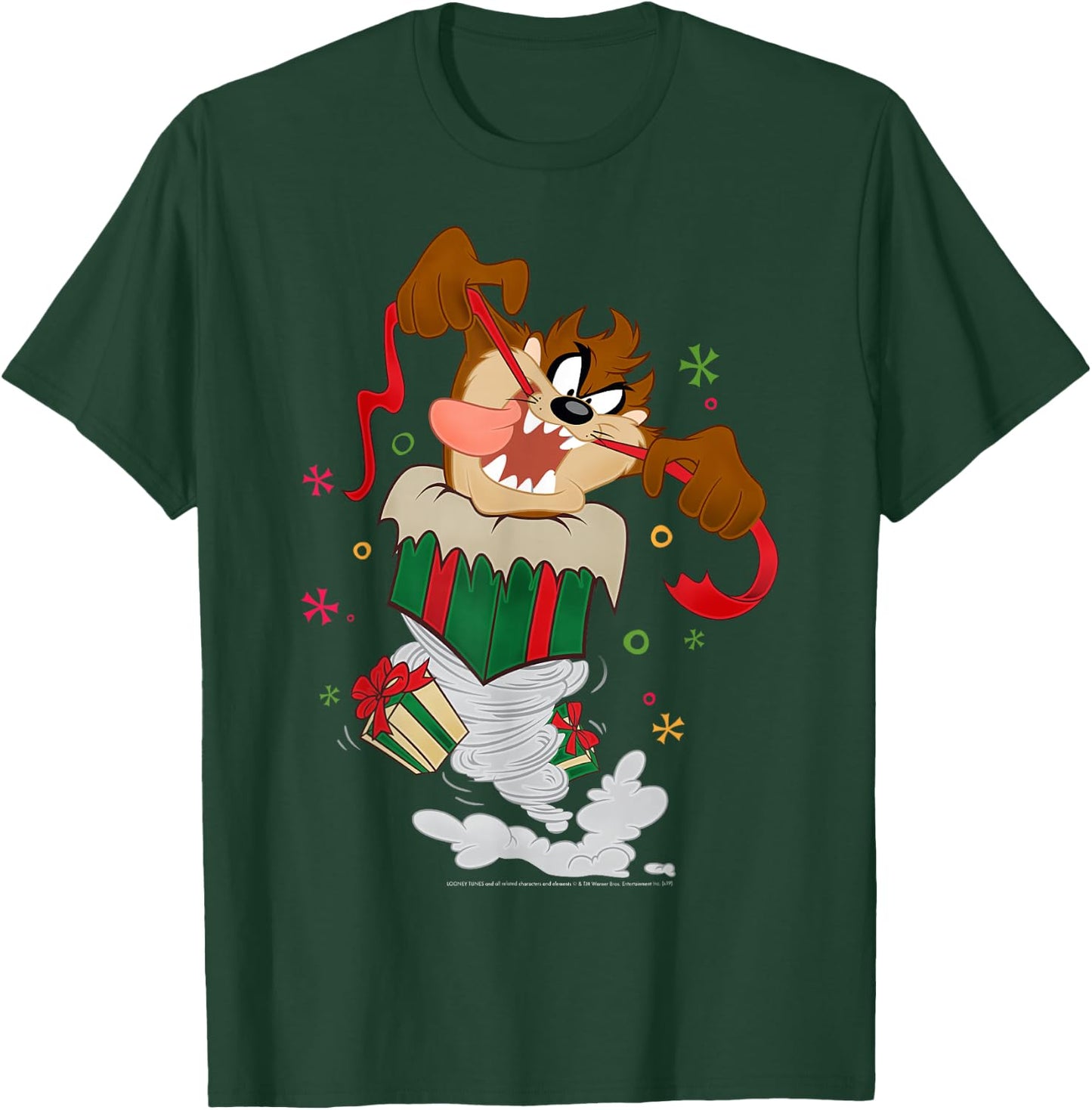 Looney Tunes Christmas Taz Twister Presents T-Shirt - T-Shirt | Forest