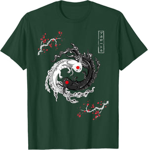 Axolotls Yin Yang Japanese Art Anime Graphic Axolotl Lover T-Shirt - T-Shirt | Forest