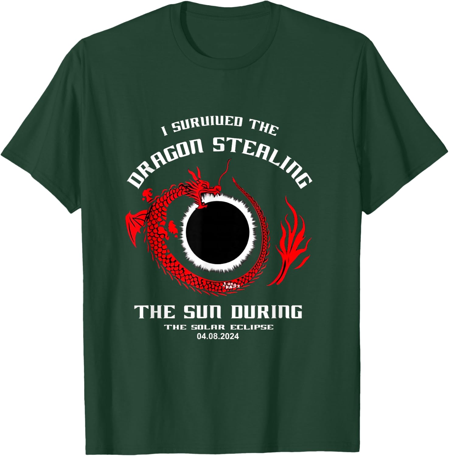 I Survived the Dragon Stealing the Sun Solar Eclipse 2024 T-Shirt - T-Shirt | Forest