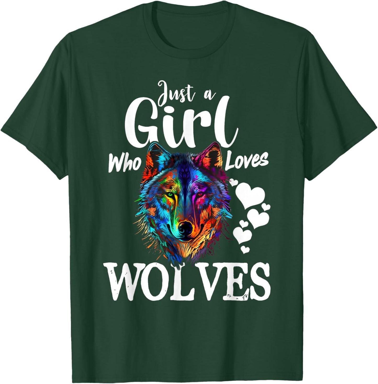 Just a Girl Who Loves Wolves Funny Women Wolf Lover T-Shirt - T-Shirt | Forest