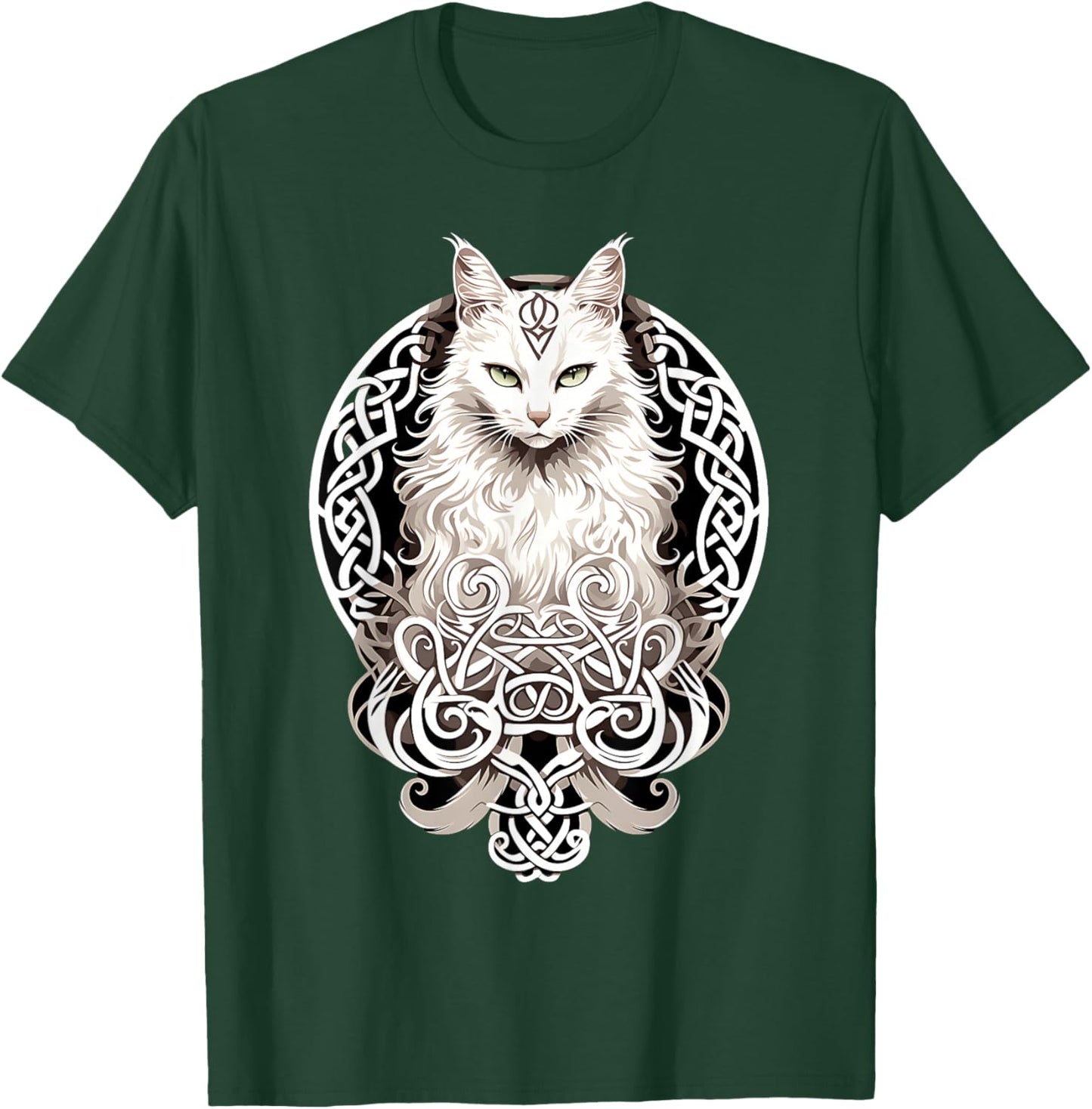 Celtic Knot Cat Wiccan Wicca Animal Pagan Nordic Witch , Black, S T-Shirt - T-Shirt | Forest