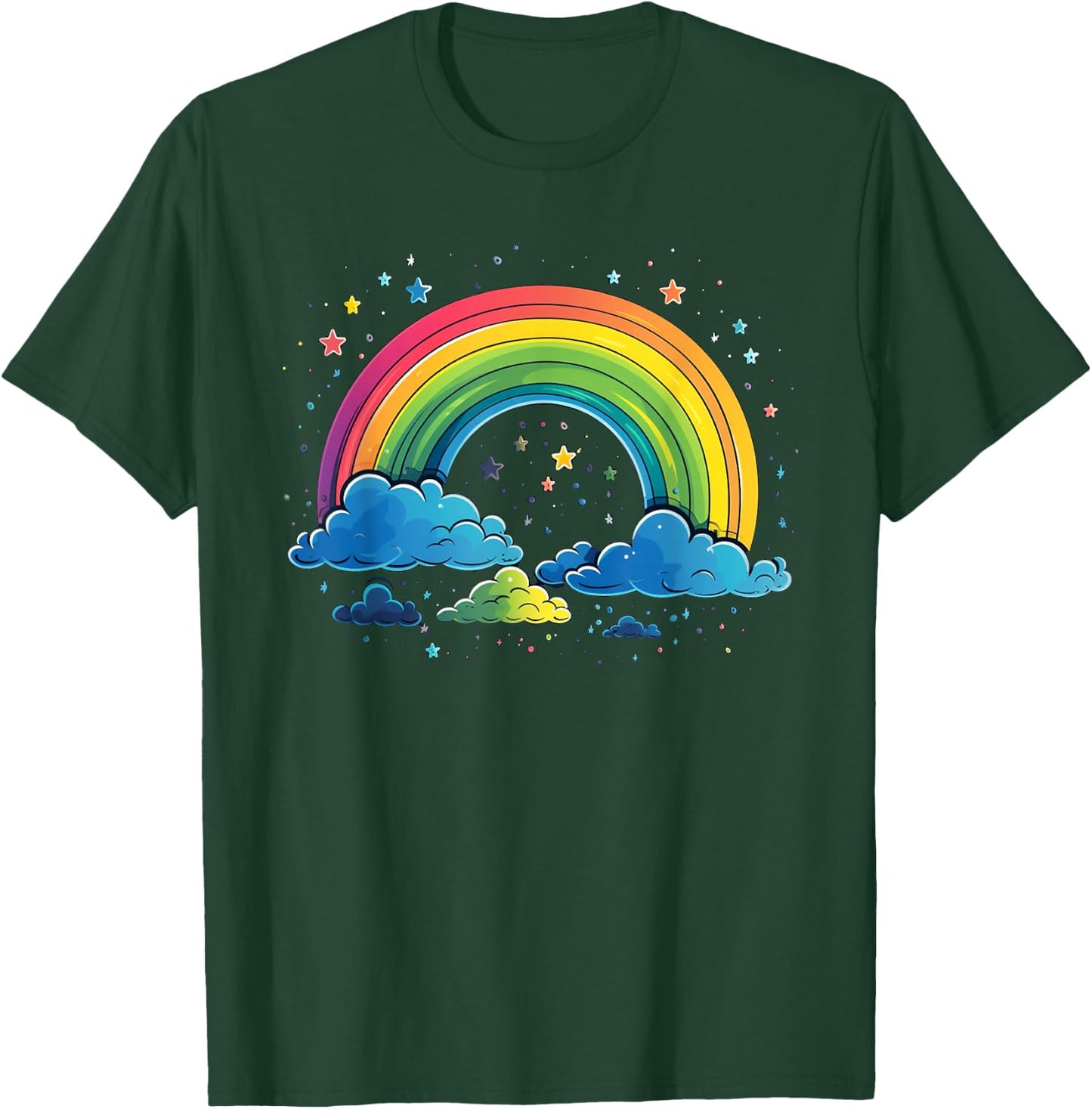 Cool Rainbow Colours at Night for Boys and Girls T-Shirt - T-Shirt | Forest