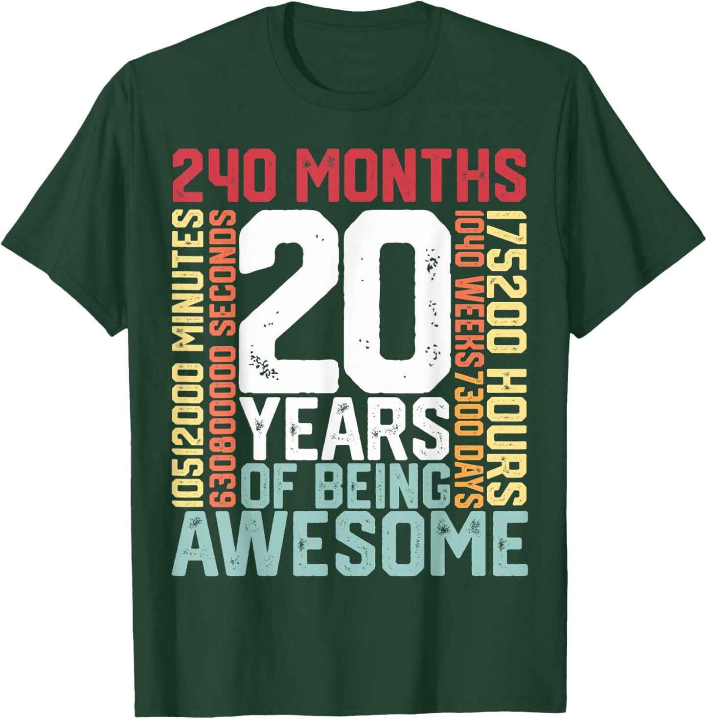 20 years of being Awesome Months weeks days special birthday T-Shirt - T-Shirt | Forest